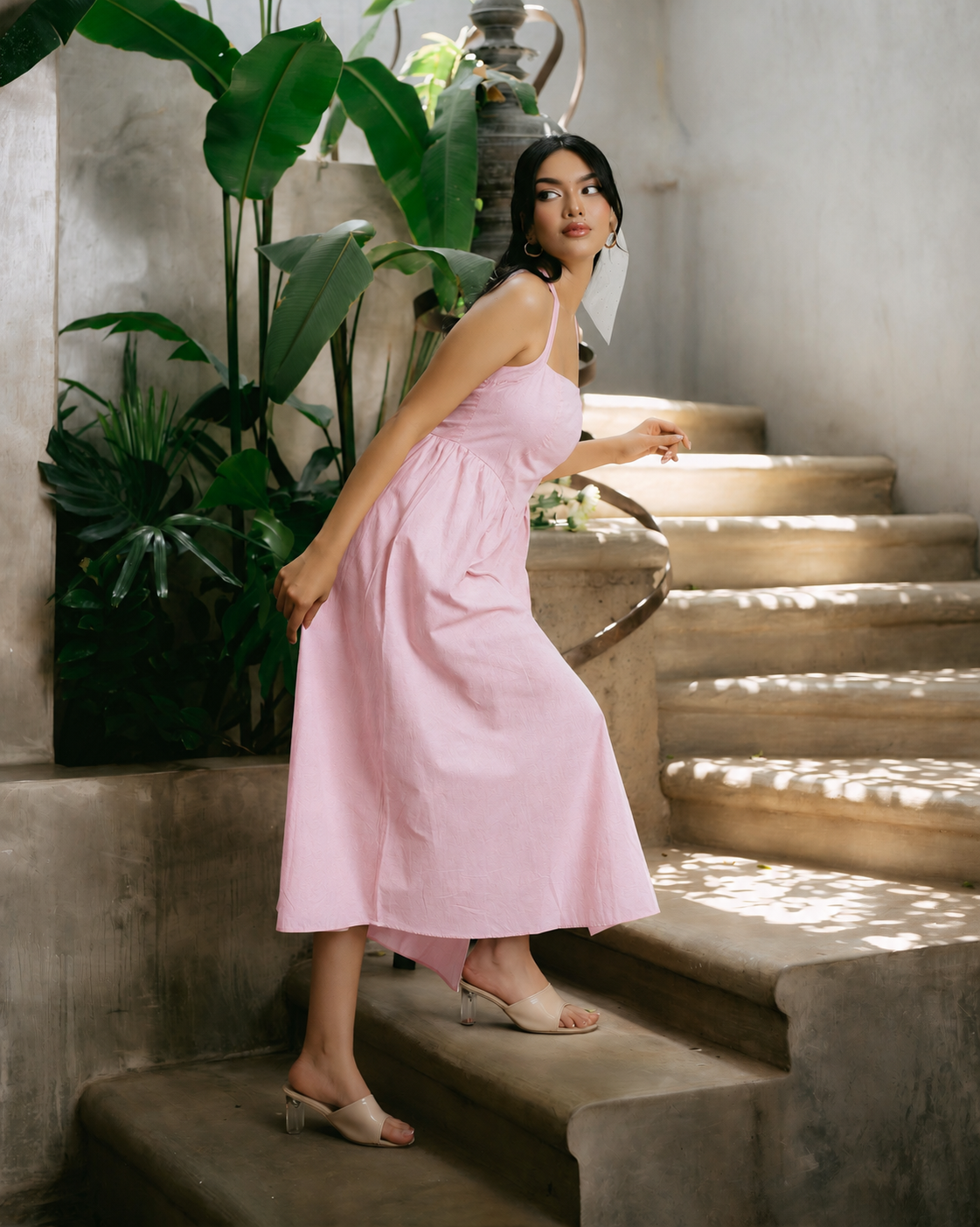 Criss-Cross Neck Tie-Up Dress