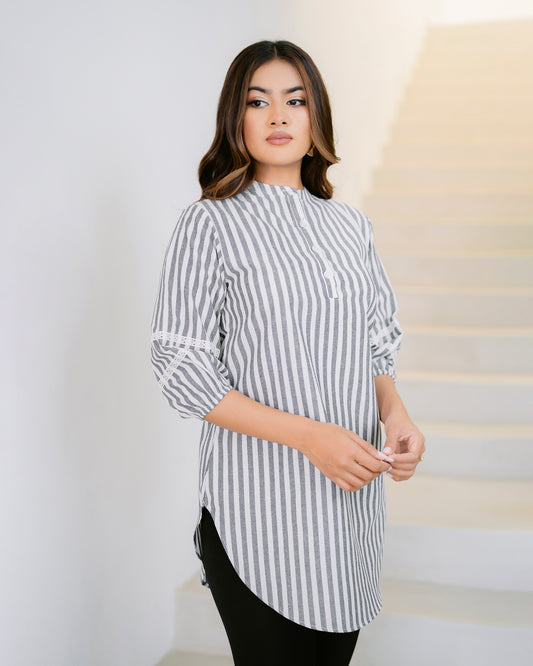 Baloon Sleeve Stripes Top