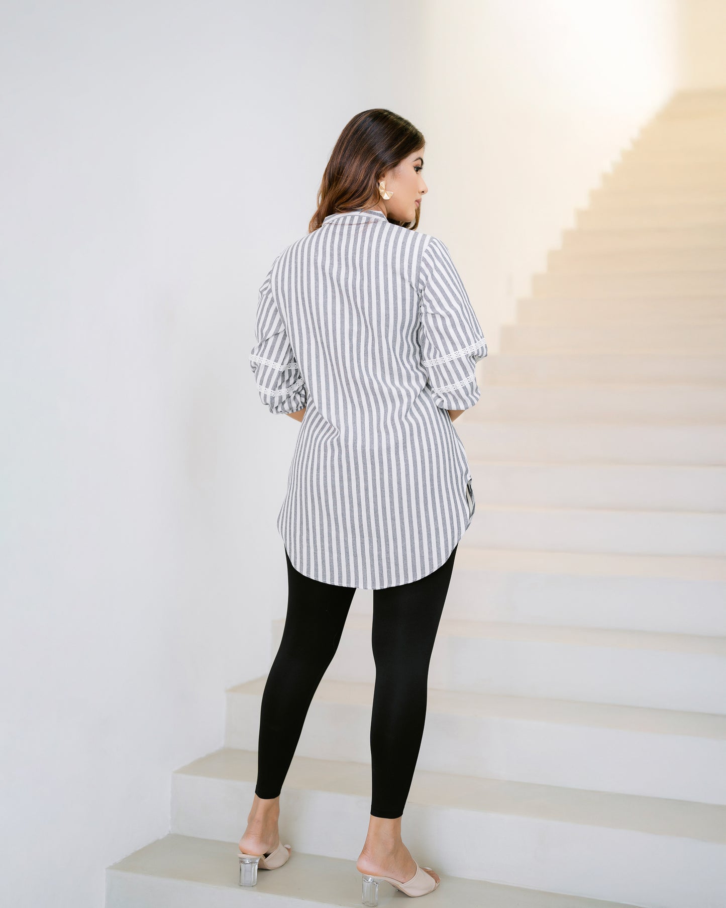 Baloon Sleeve Stripes Top