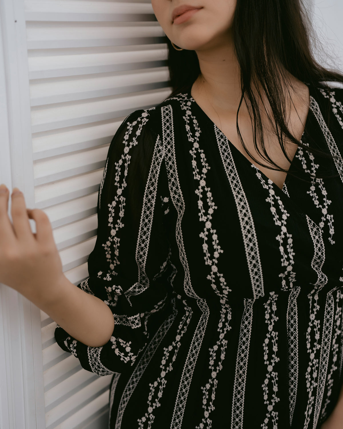 Long-Sleeve Printed Dress