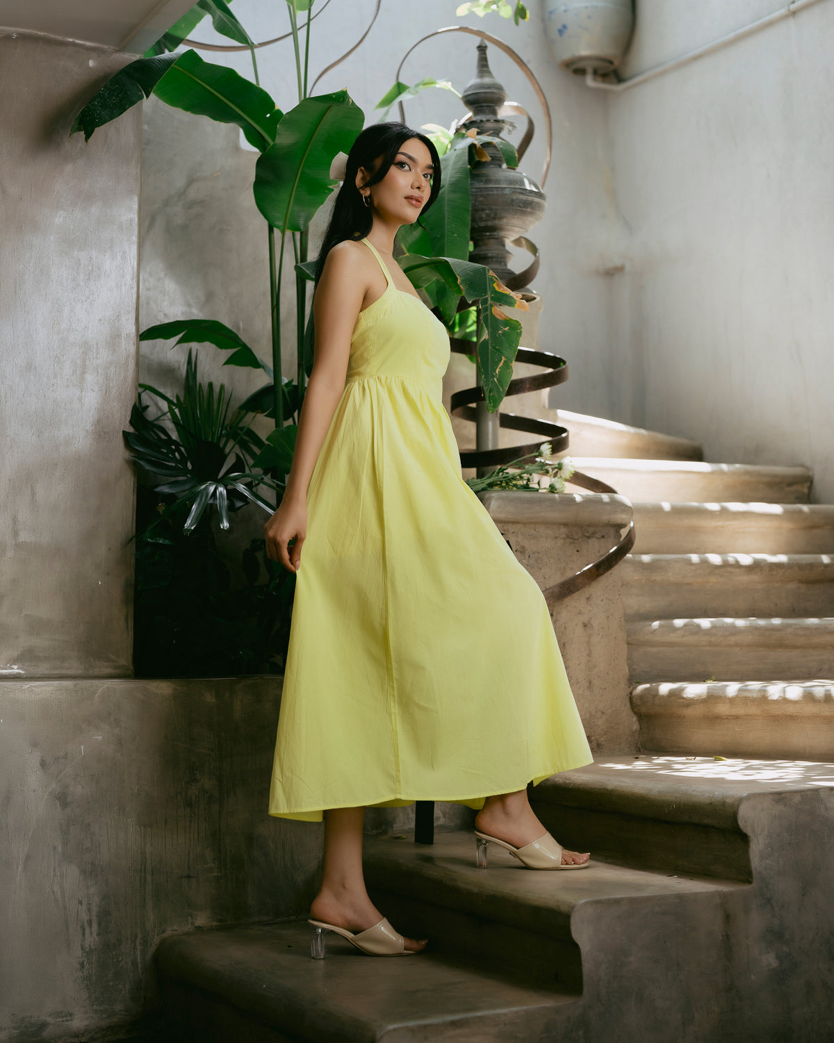 Criss-Cross Neck Tie-Up Dress