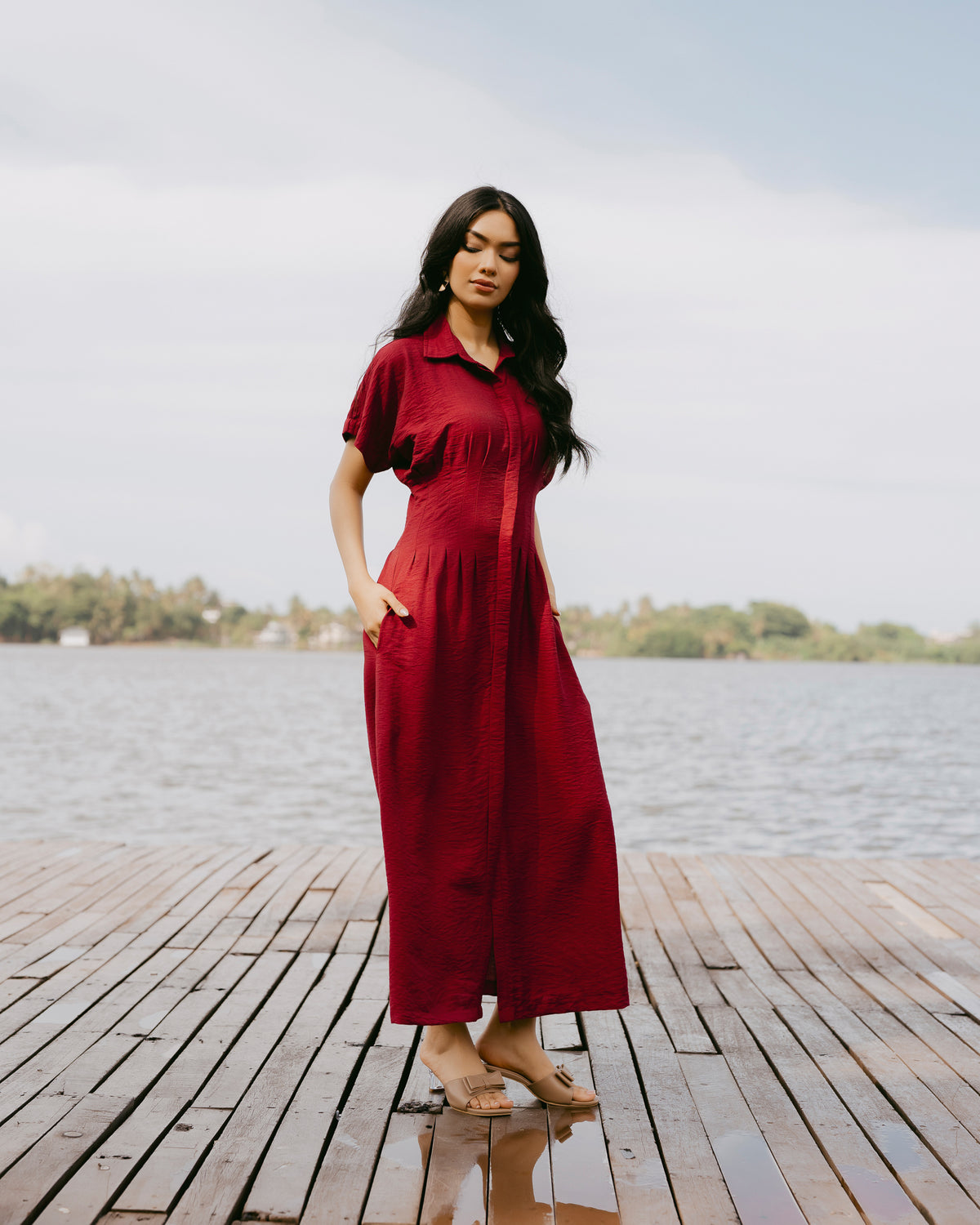 Pleated Maxi Dress