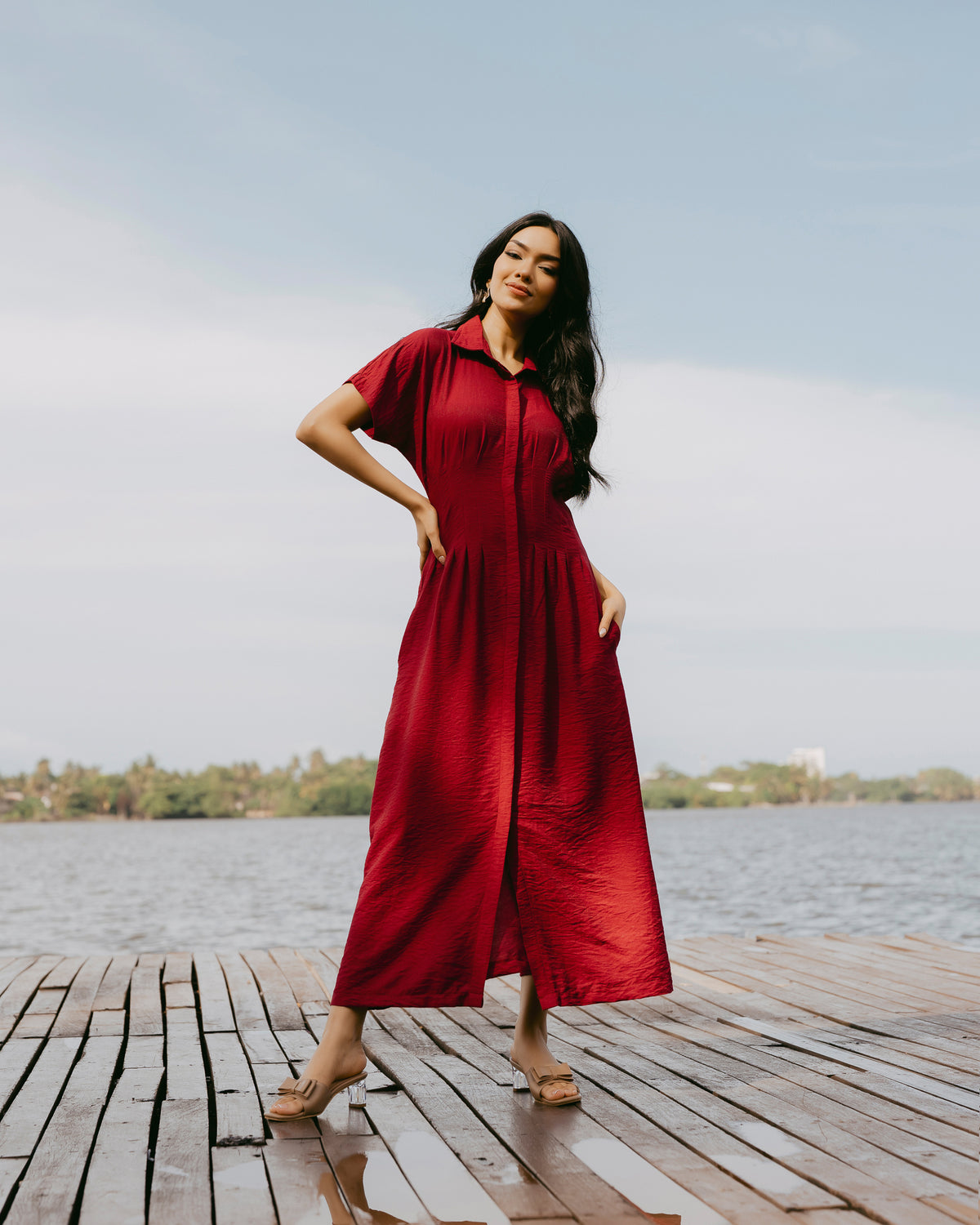 Pleated Maxi Dress