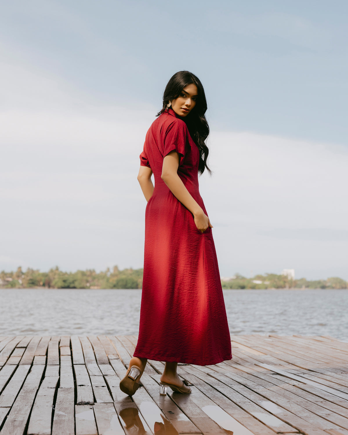 Pleated Maxi Dress