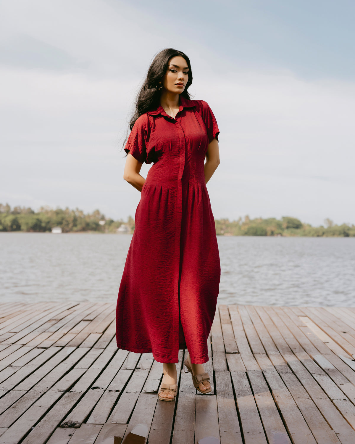 Pleated Maxi Dress