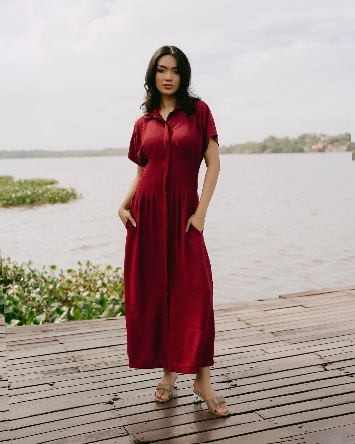 Pleated Maxi Dress