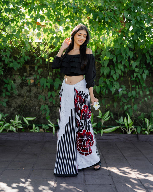 Ruffle Long Sleeve Crop Top
