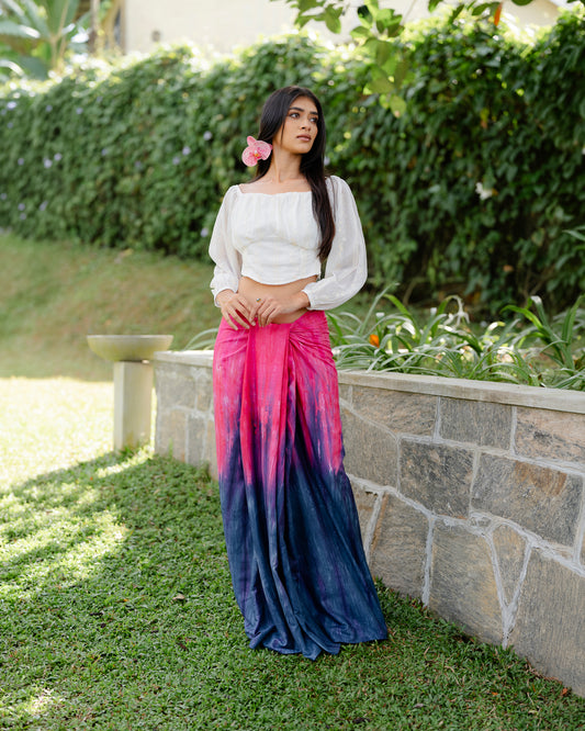 Embroidered Georgette Crop Top