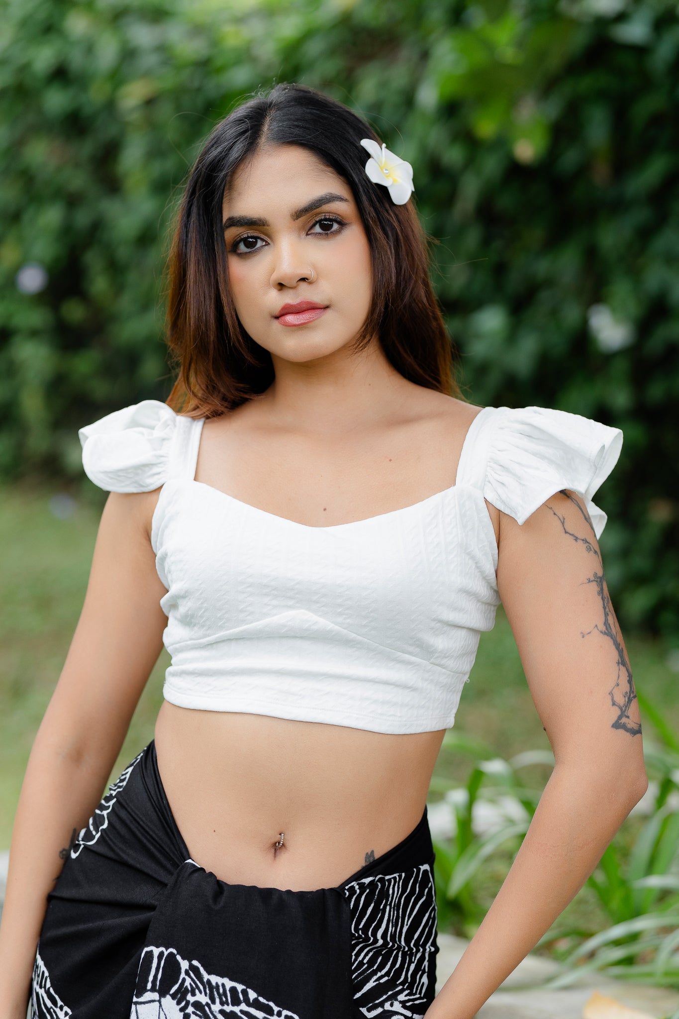 Ruffle Sleeve Crop Top
