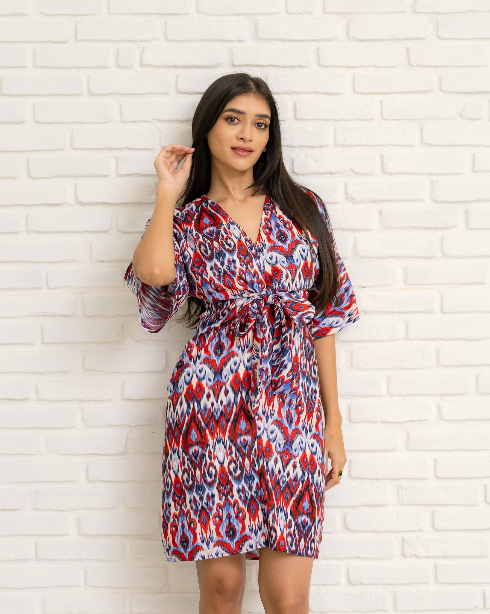 Front Tie-up Short Dress