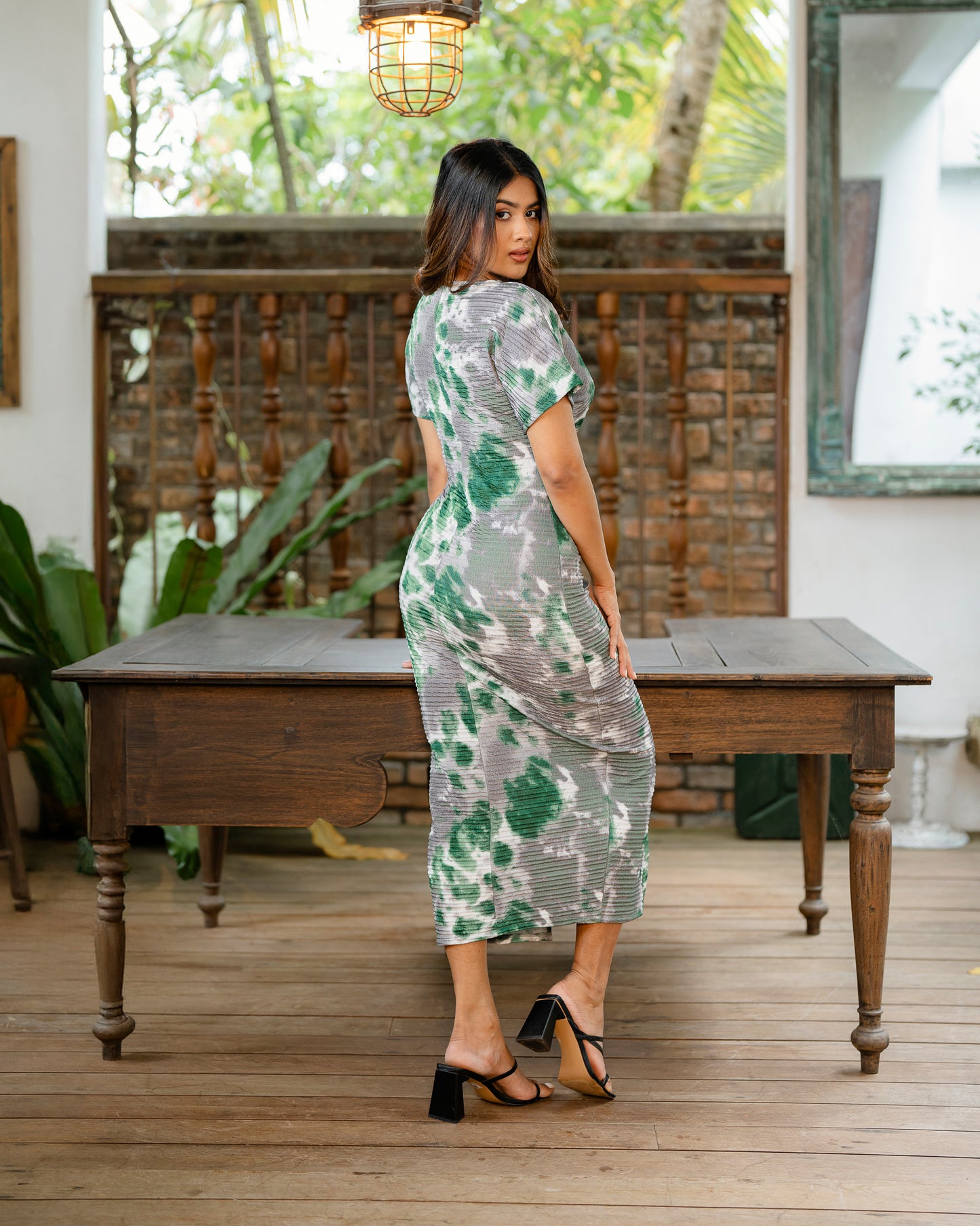Front Twist Printed Dress