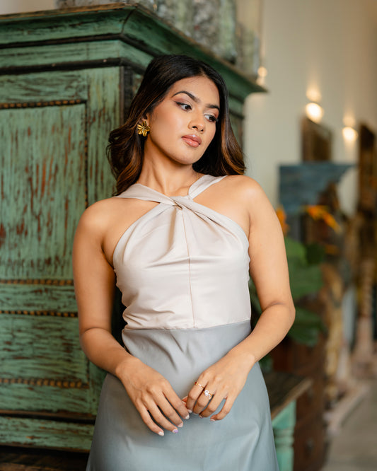 Criss Cross Halter Neck Dress