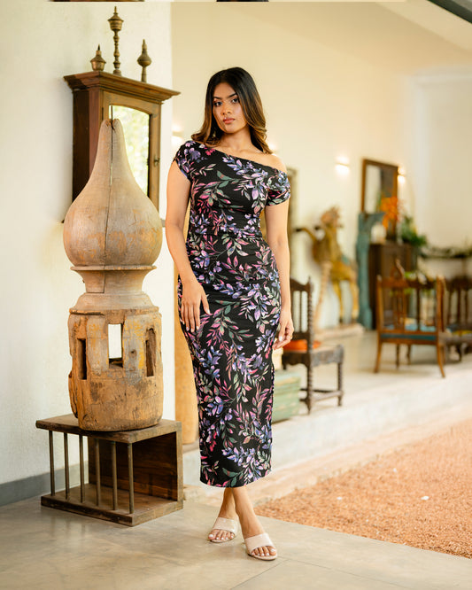 Drop Shoulder Printed Dress