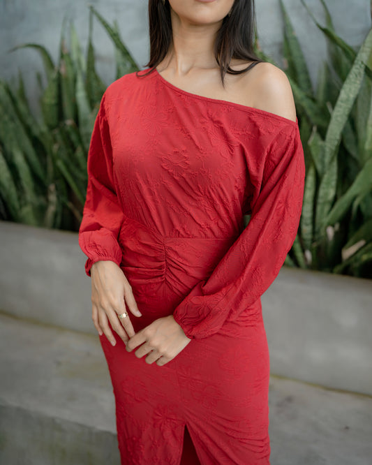 Drop Shoulder Waist Detail Dress