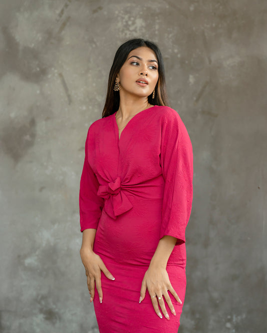 Front Tie-up Long Dress