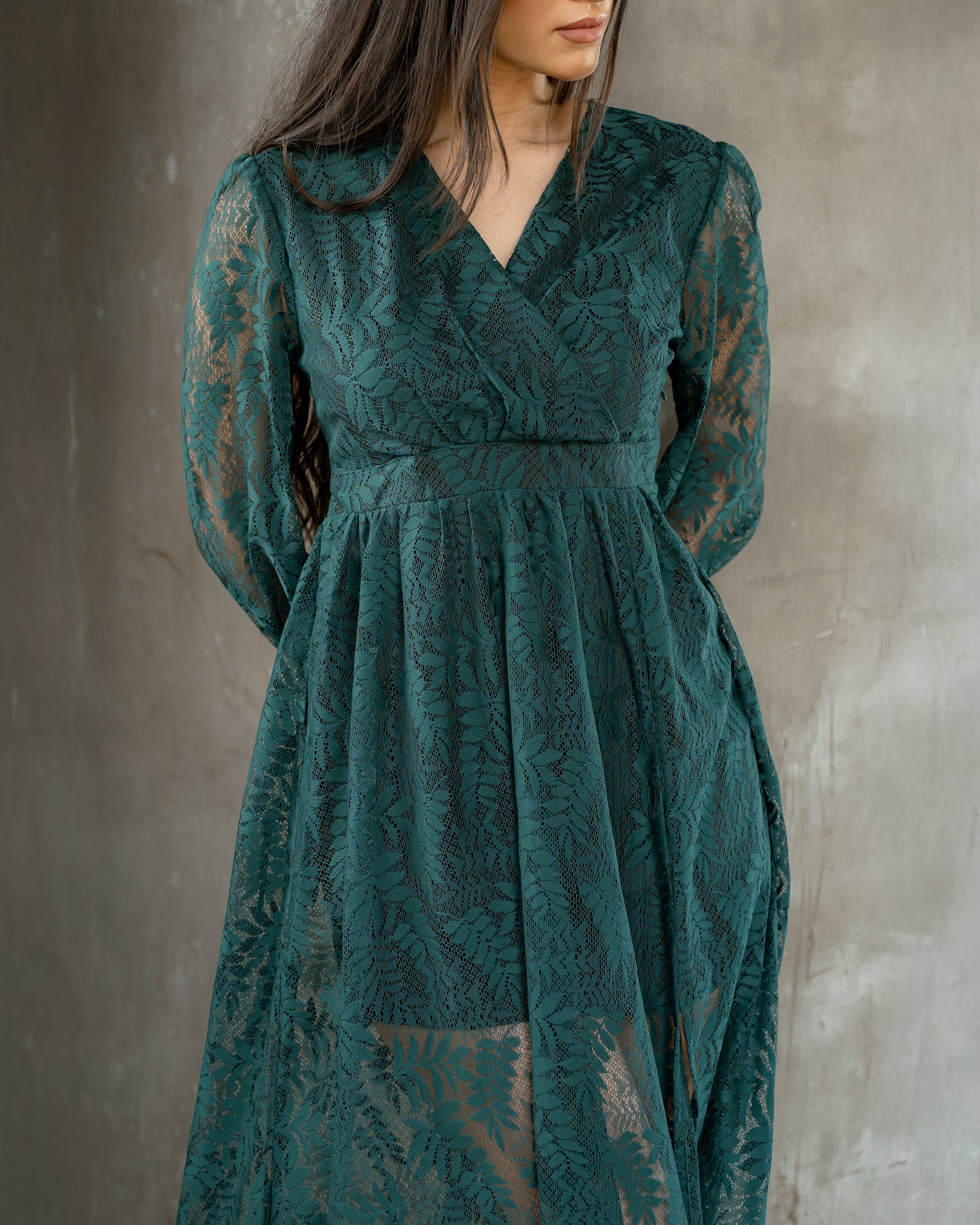 Surplice Neckline Maxi Dress