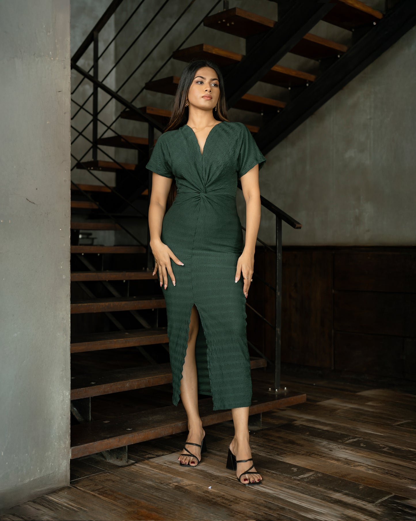 Front Twist Long Dress