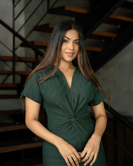 Front Twist Long Dress