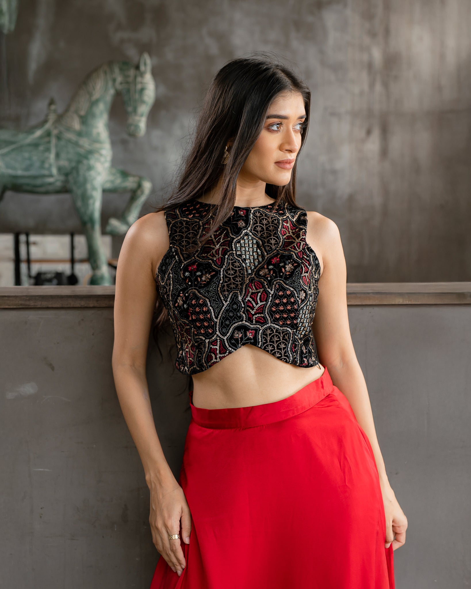 Long Flared Skirt