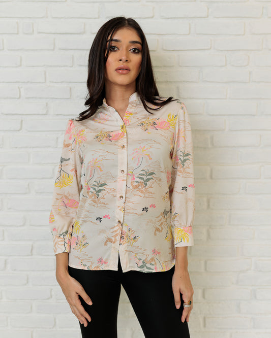 Button Detail Collar Top