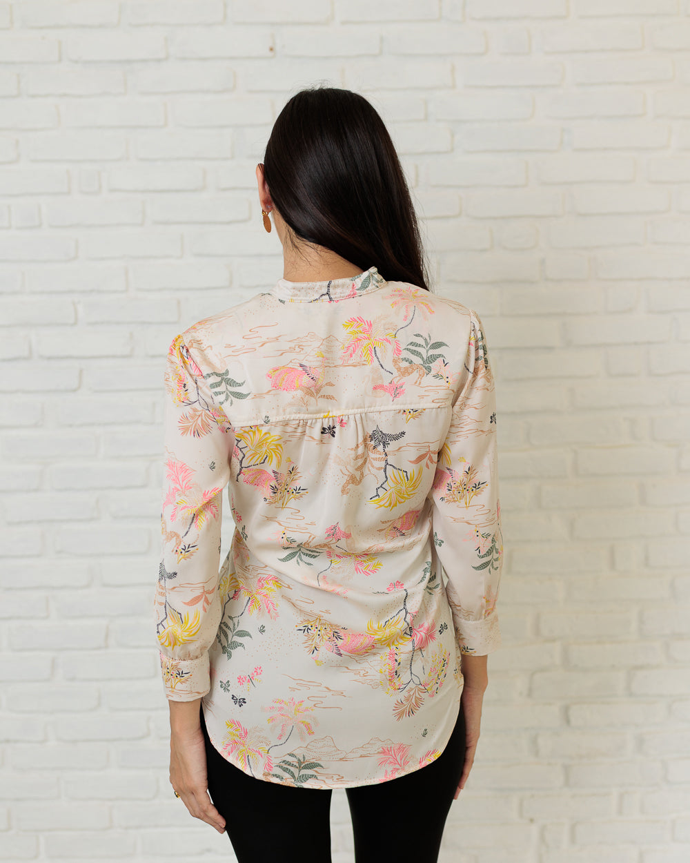 Button Detail Collar Top