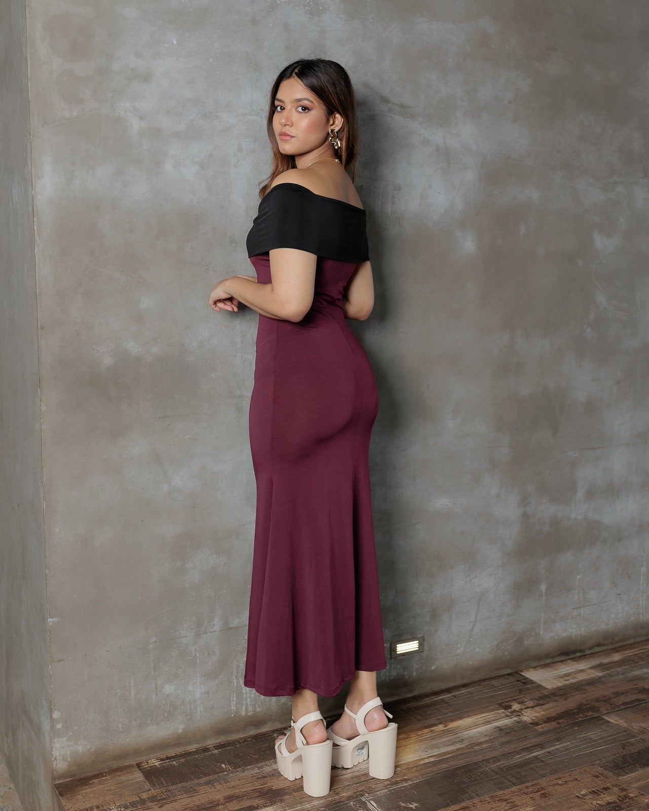 Off Shoulder Flower Detail Dress