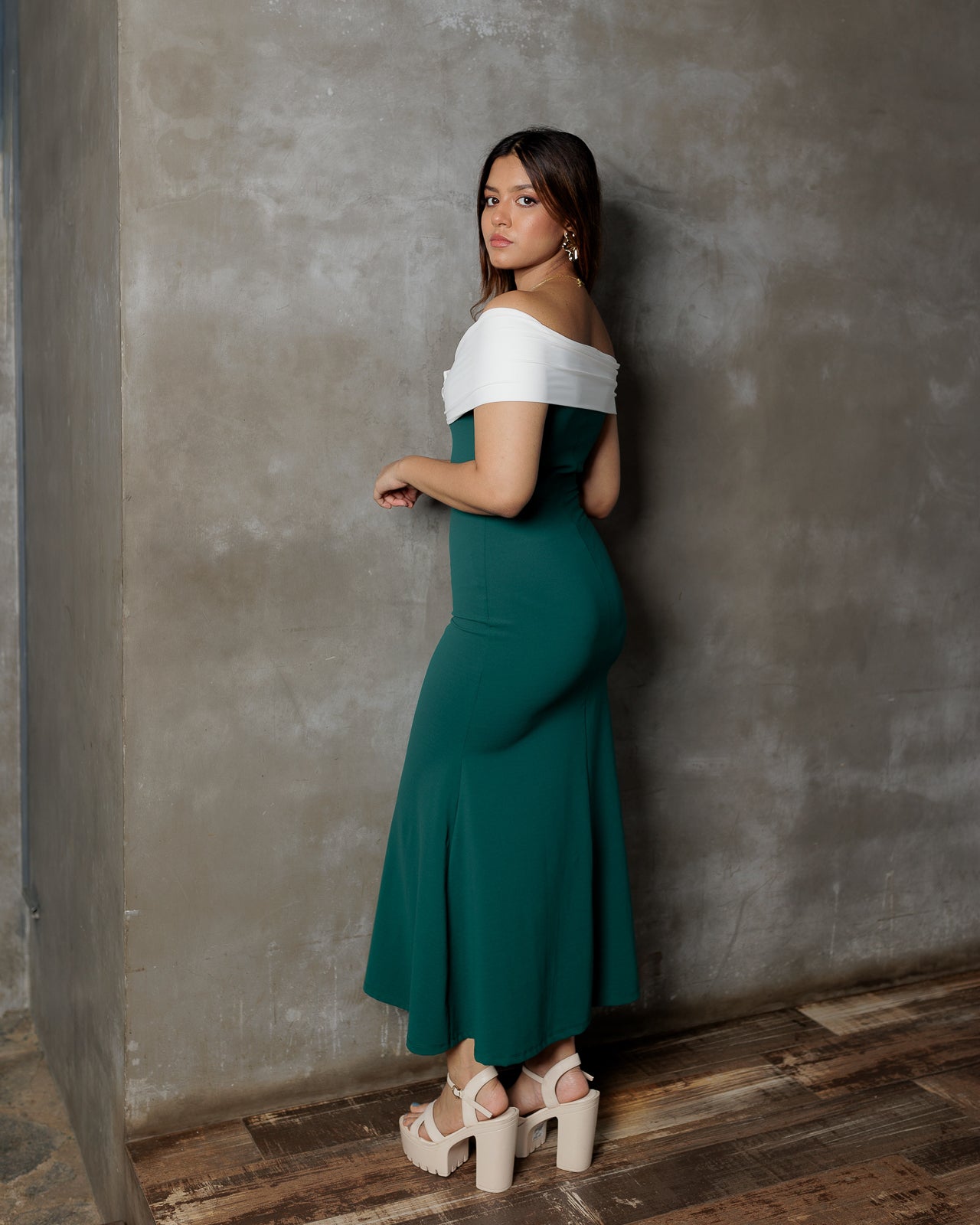 Off Shoulder Flower Detail Dress