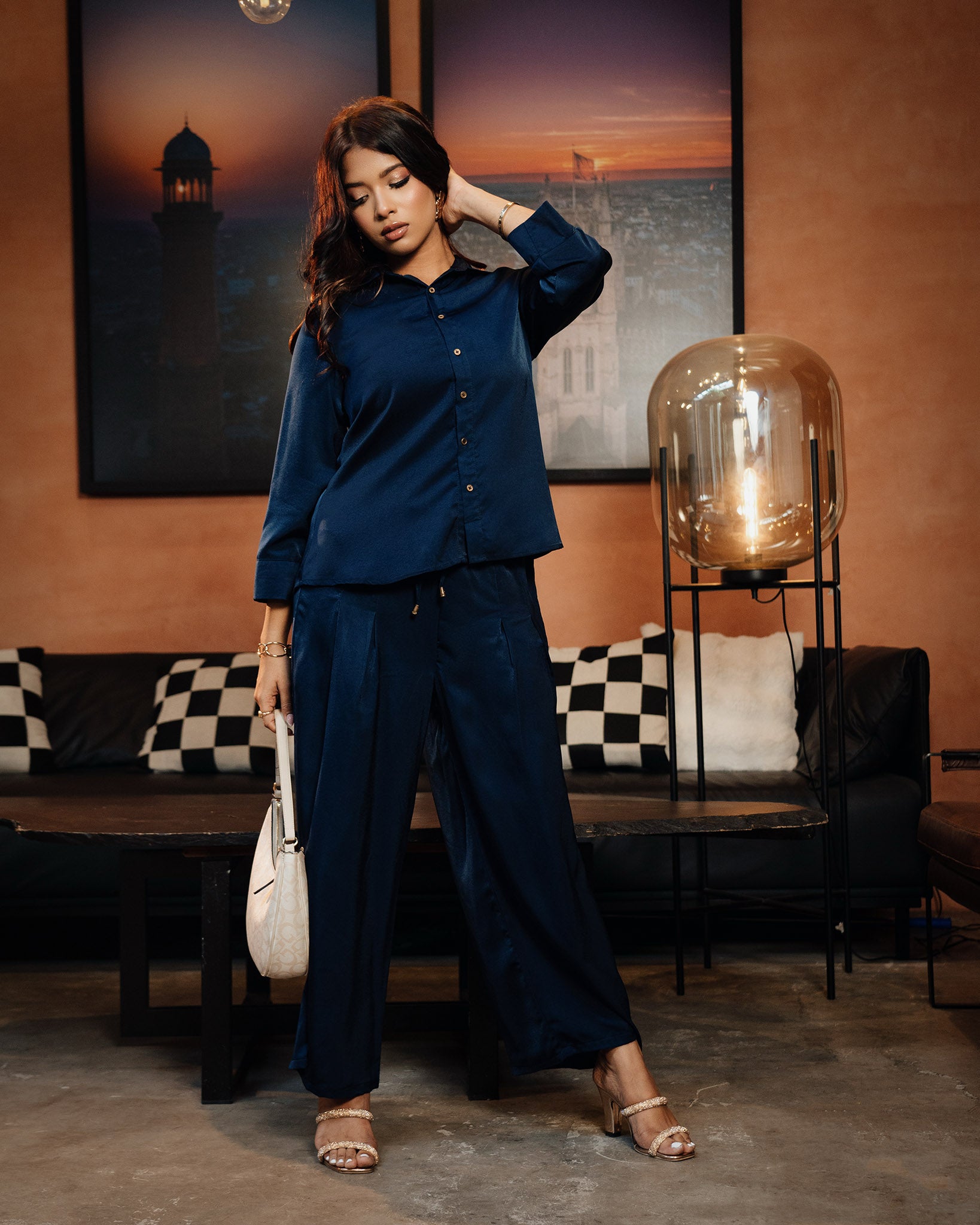 Front Tie-Up Top & Pants Set