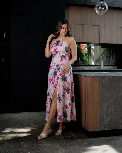 Strappy Halter Neck Dress