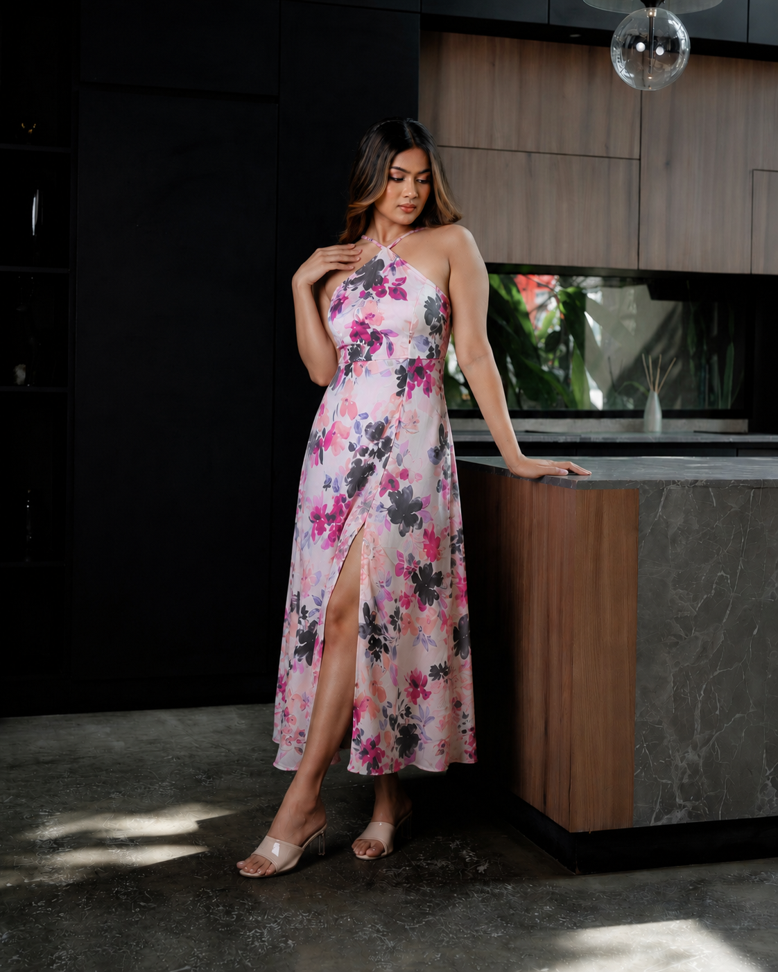 Strappy Halter Neck Dress