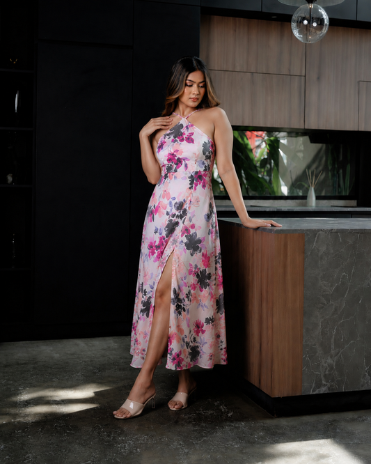 Strappy Halter Neck Dress