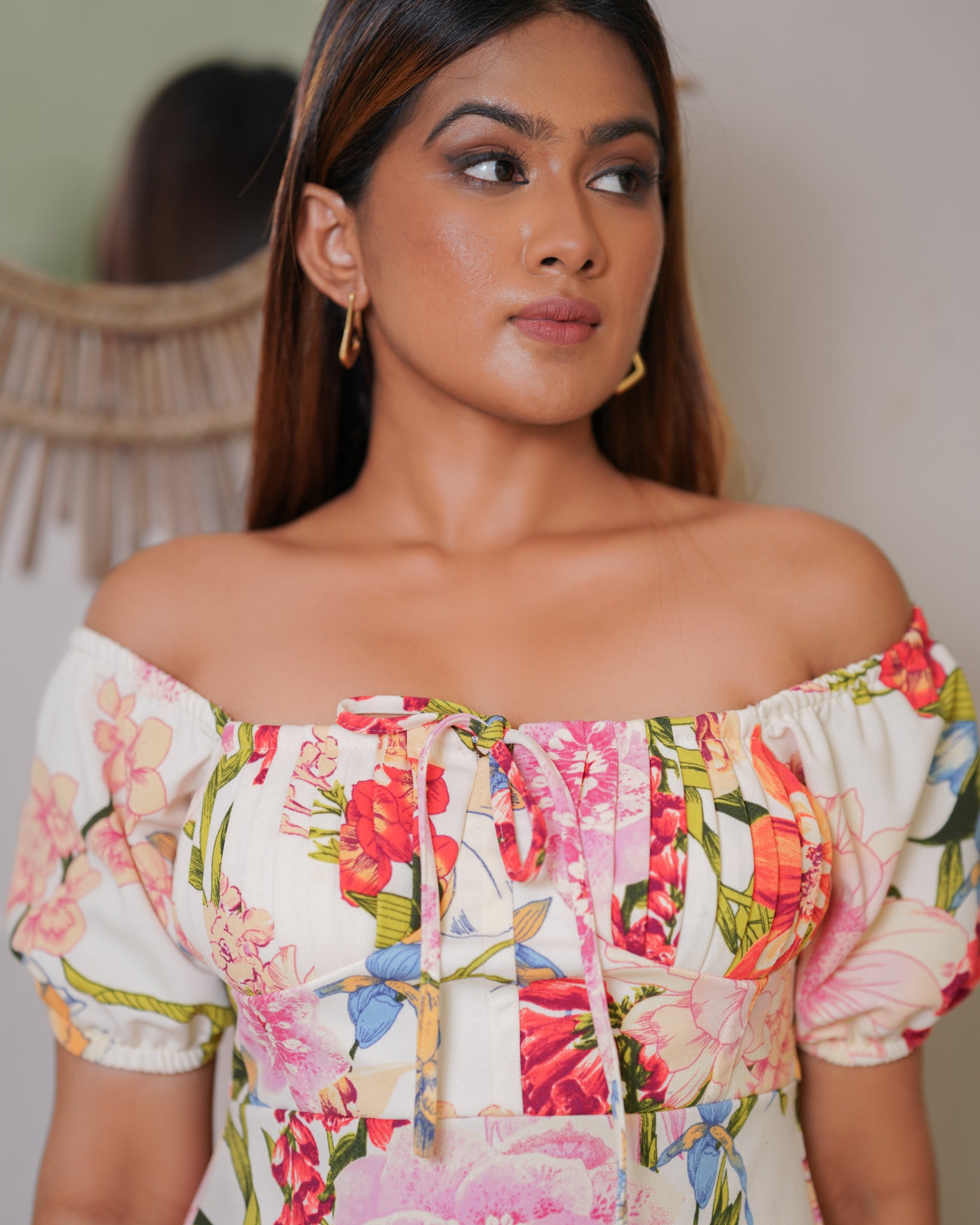 Corset Printed Maxi Dress