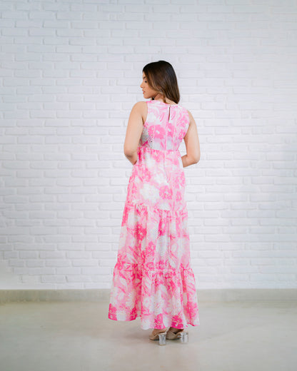 Sleeveless  Cutlawn Maxi Dress