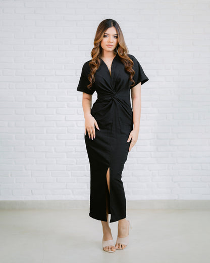 Front Twist Long Dress