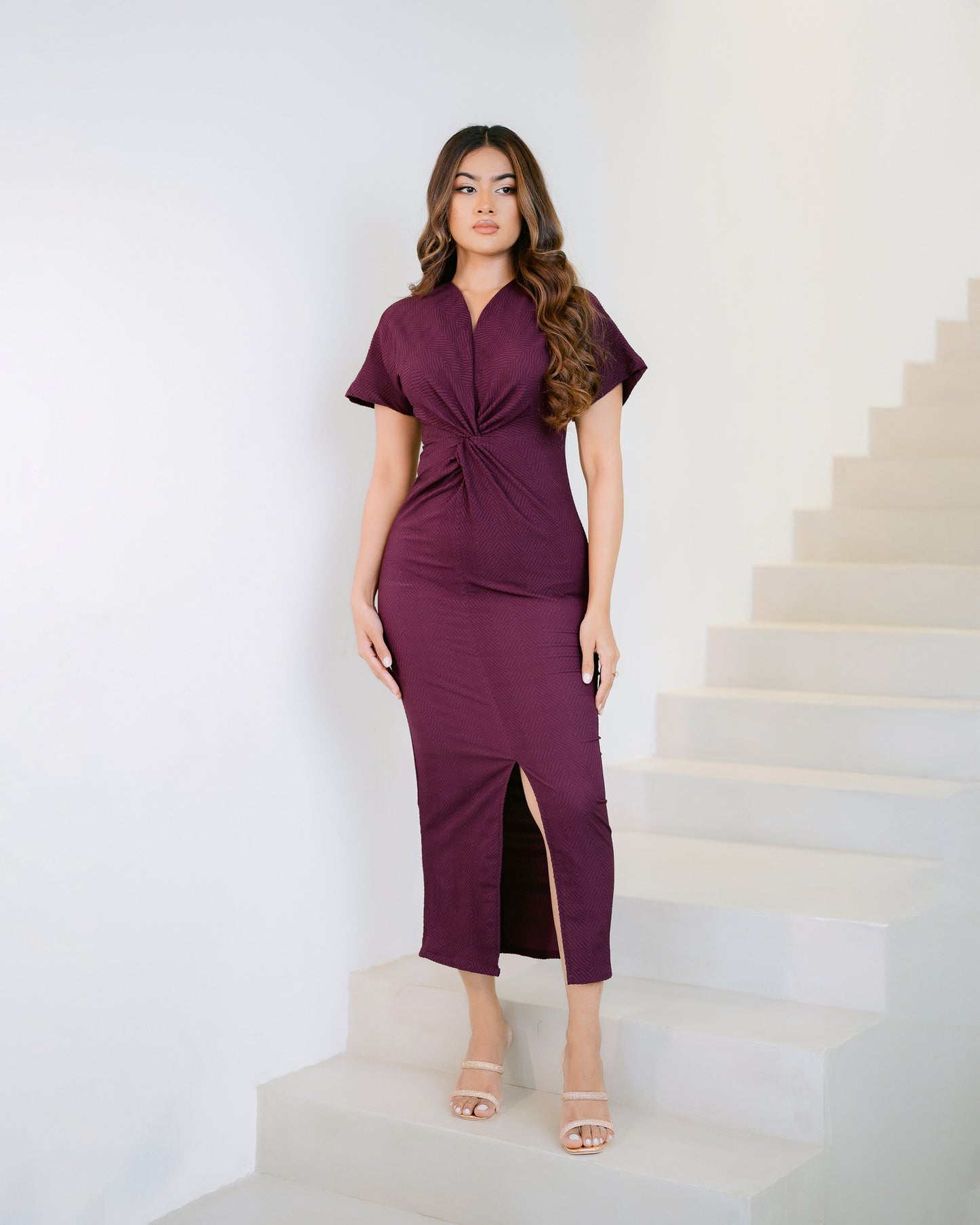 Front Twist Long Dress