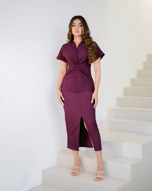 Front Twist Long Dress