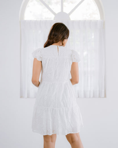Tiered Cut Lawn Short Dress