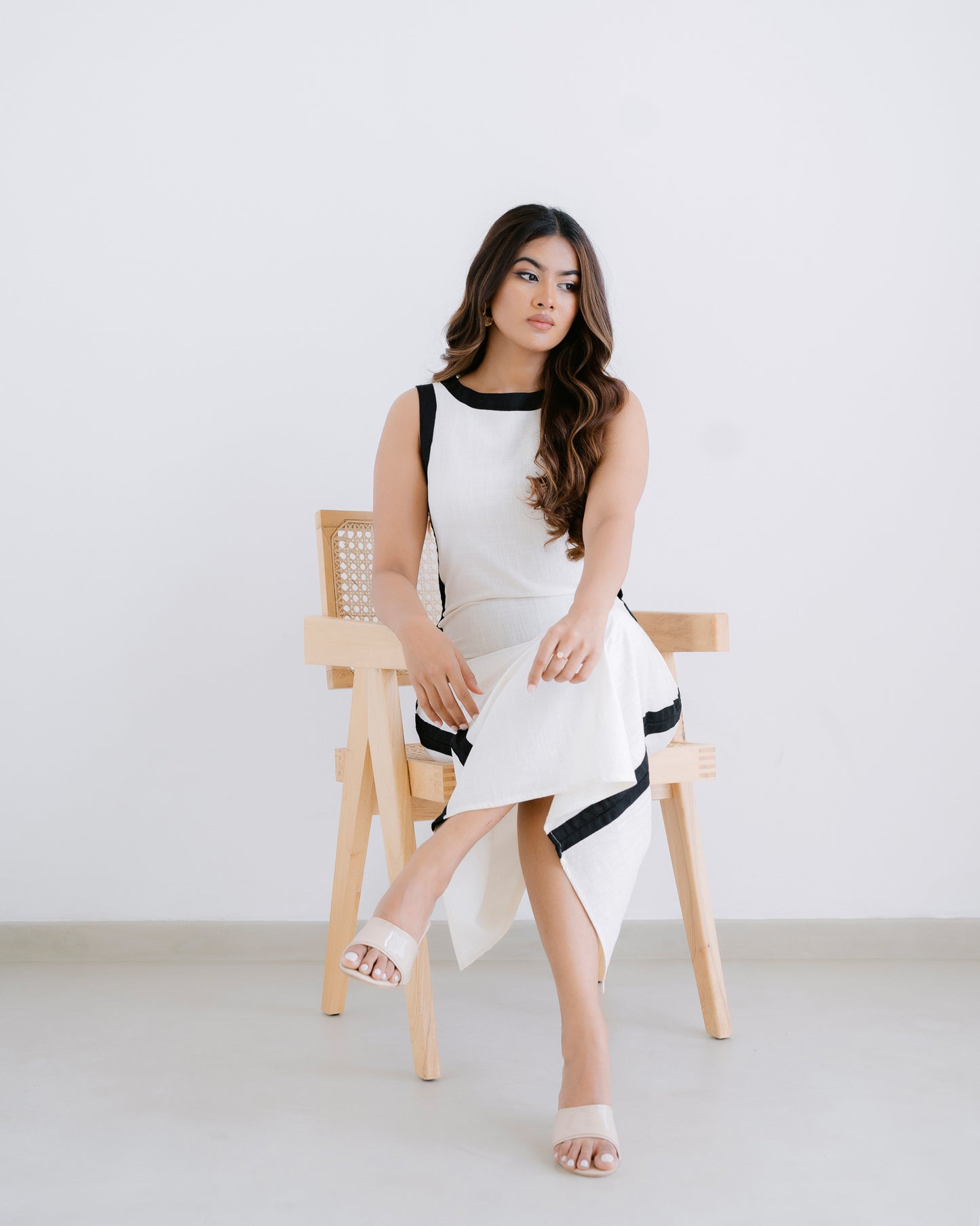 Two Tone Back Zipper Maxi Dress