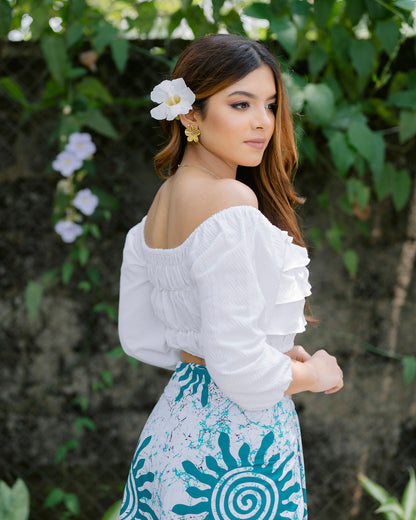 Ruffle Tired Crop Top & Lungi