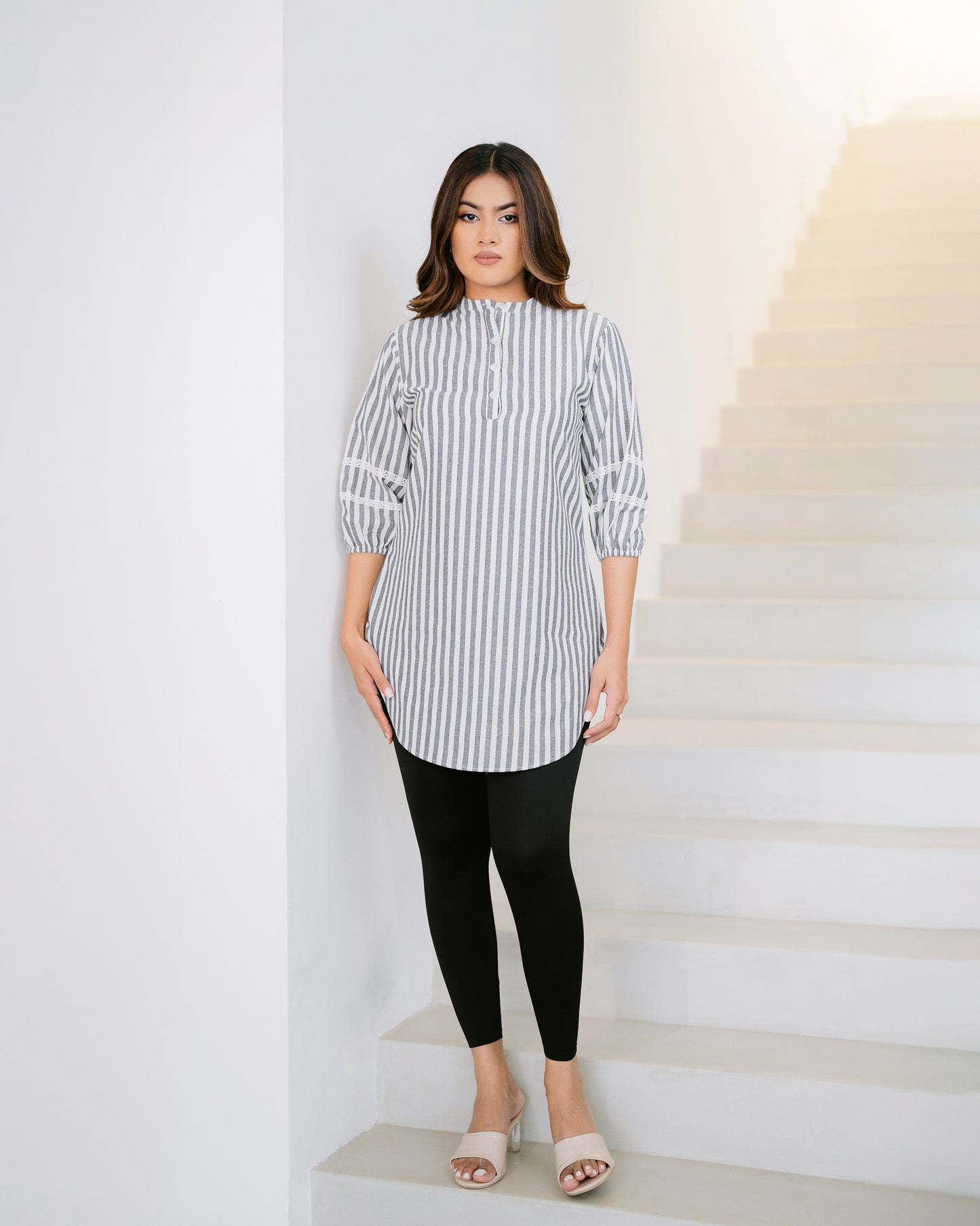 Baloon Sleeve Stripes Top