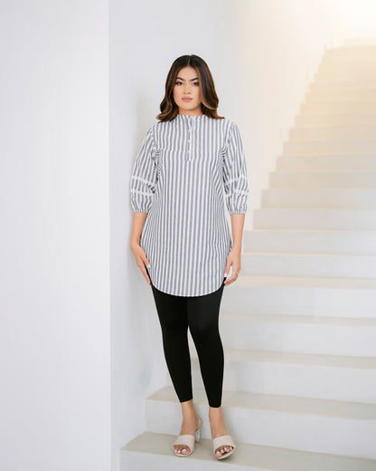 Baloon Sleeve Stripes Top
