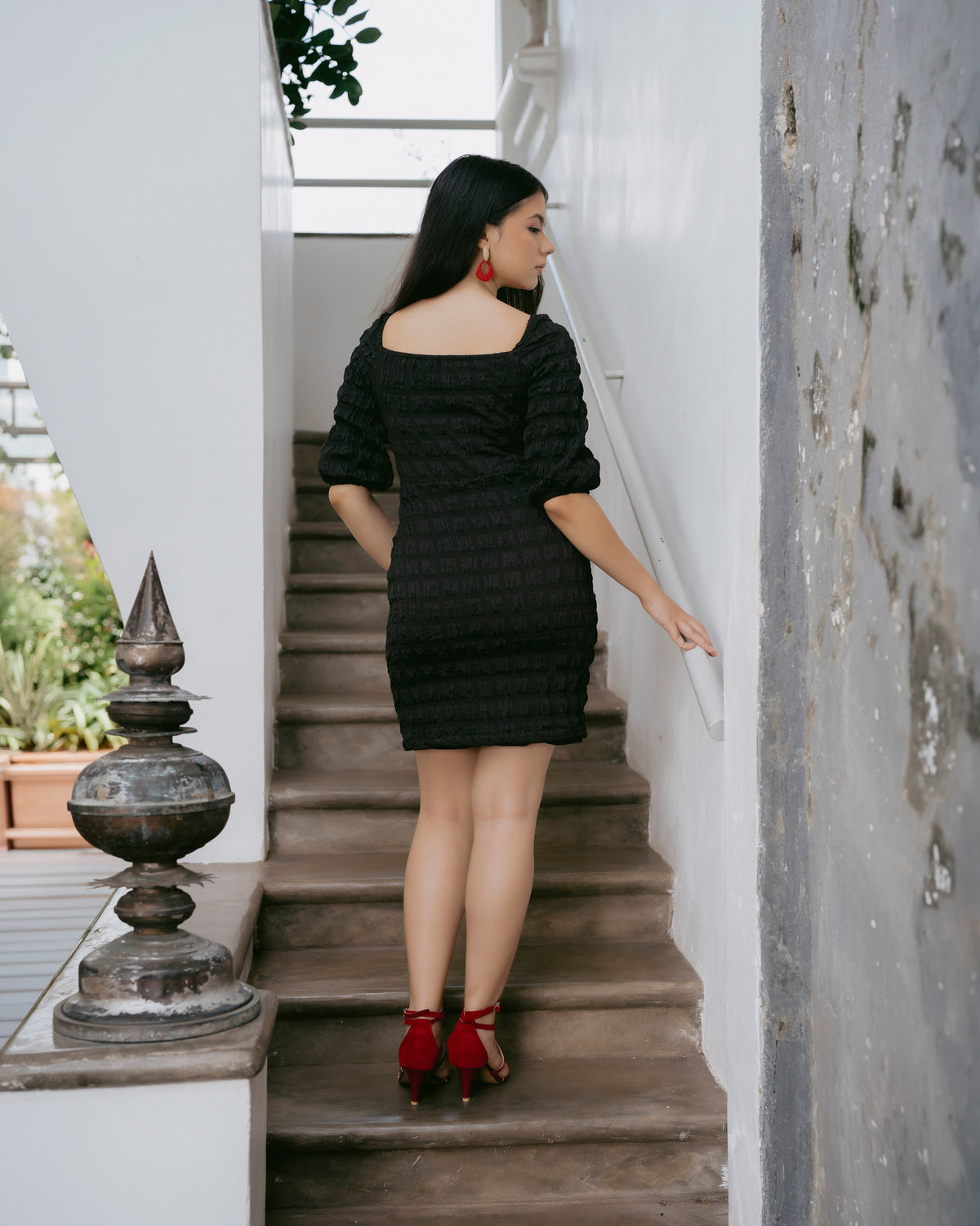 Puff Sleeve Short Dress