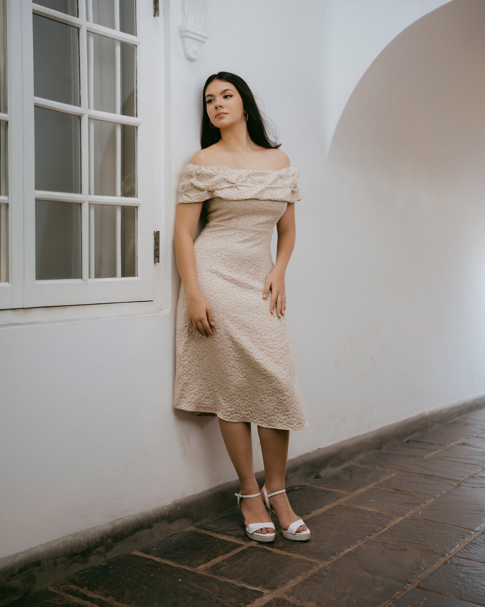 Drop Shoulder Midi Dress