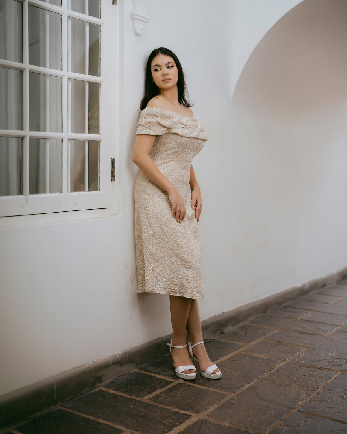 Drop Shoulder Midi Dress