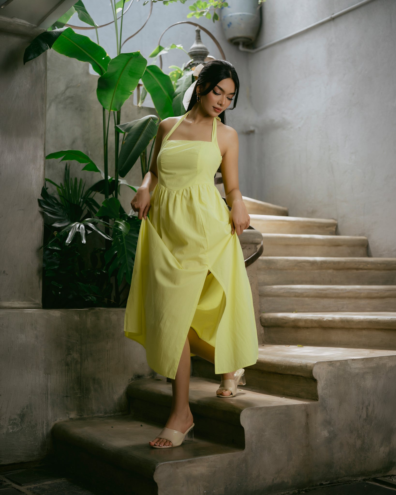 Criss-Cross Neck Tie-Up Dress
