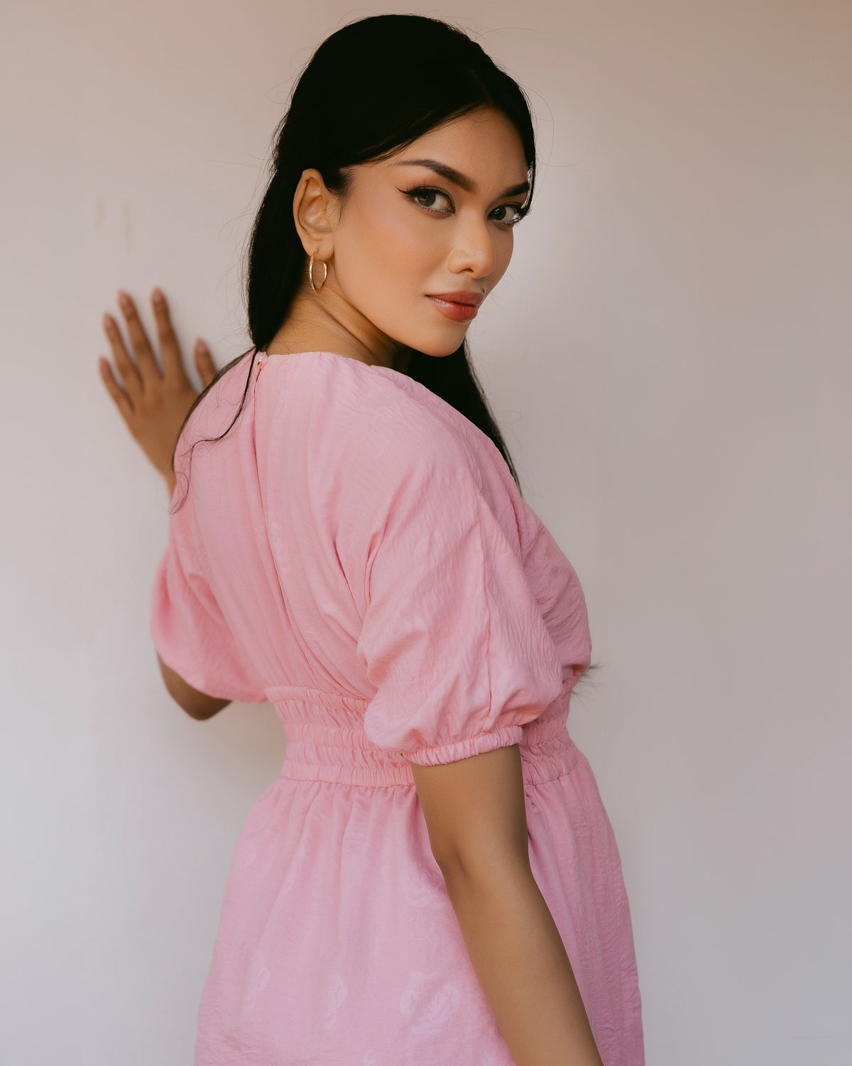 Waist-Gathered Maxi Dress