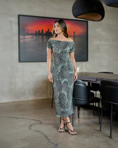 Drop Shoulder Printed Dress