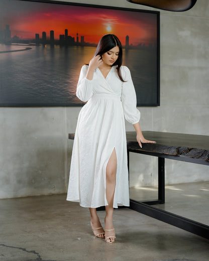 Surplice Neckline Maxi Dress