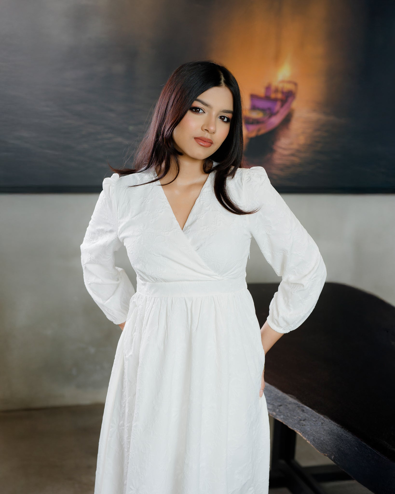 Surplice Neckline Maxi Dress