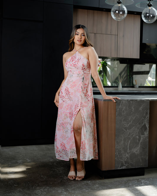 Chiffon Halter Strappy Dress